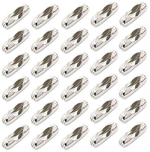 30Pcs Vertical Roman Roller Blind Ball Chain Cord Connector Clips, Pull Chain Extension Connector, Stainless Steel Ball Chain Connector Clasps