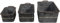 Clayre & Eef Deko Zink Waschbecken (3er Set) Grau 42x38x28 / 34x31x25 / 27x23x22 cm