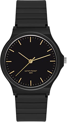Damenuhr Analog Quarz Uhr Kunststoff 5ATM wasserdichte Armbanduhr für Mädchen Jungen Einfache Uhren Damen Elegant