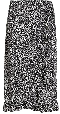 Vila Damen Rock VICAIA HW Maxi WRAP Skirt (as3, Alpha, l, Regular, Regular, Black)