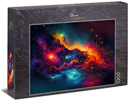 Ulmer Puzzleschmiede - Weltraum-Puzzle „Sternenstaub“ - Effektvolles 1000 Teile Puzzle mit Sternen-Galaxie-Motiv – Puzzle-Qualität Made in Germany - Universum, Kosmos, Fantastische Welten