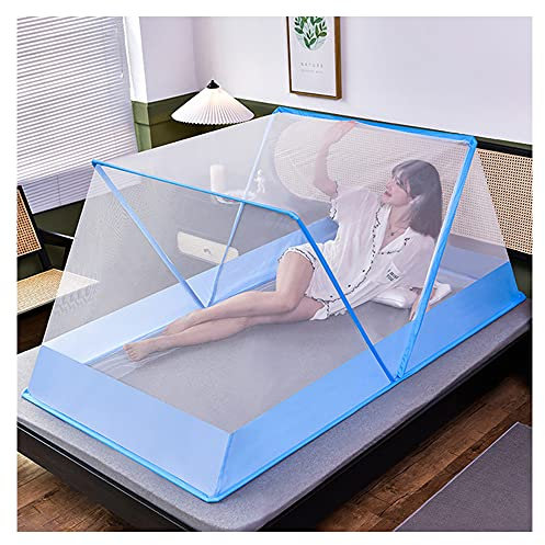 OKUOKA Portable Pliant Moustiquaire Lit Auvent Camping Portable Voyage Maison Anti Moustique Tente Moustiquaire Pliable pour Enfants Adultes sans Fond Sommeil Bug Filets Extérieur,2,135 *