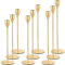 BARAKYEG Kerzenständer Gold 9 Set Neu Kerzenhalter Hochzeit Kerze Stand Hoch Kerzenleuchter,Kegelkerzenhalter für Party Hochzeit Deko Tabelle Geburtstag Abendessen Kerzenhalte Vintage Deko Gold