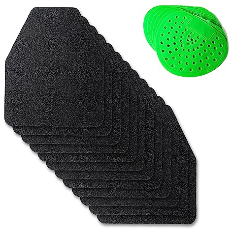 Premium Products Urinal-Bodenmatten, 12 Stück, Einweg-Urin- und Spritzschutz für Herren-Badezimmer mit rutschfester Unterseite, komplett mit Urinalsieb