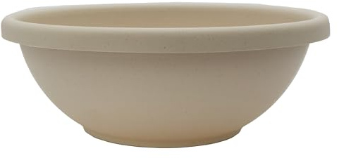 The HC Companies 45,7 cm großer Gartenschüssel-Pflanzgefäß – Flacher Blumentopf mit Ablaufstopfen für drinnen und draußen, Blumen, Kräuter, Cottage-Stein