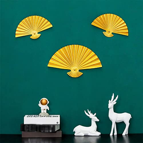 TOTLAC Ventilador Plegable Escultura Decoración De Pared, Ventilador De Metal Arte Colgante De Pared, Ventilador De Hierro Forjado Decoración del Hogar, Adornos Colgantes De Pared De Fondo para Sal