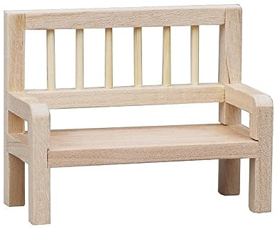Baoblaze Puppenhaus Gartenbank Im Maßstab 1:12, Unbemalt, Mini Holzstuhl für Puppenhaus