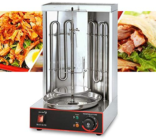 3000W Gyrosmaschine,Rotisserie Kebab-Ofen Dönergrill Dönermaschine Gyrosmachine Gyrosgrill 2-Brenner BBQ Tischgrill