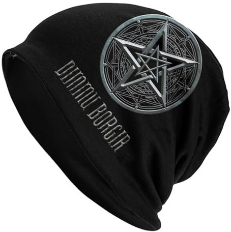 Salpica Dimmu Borgir Unisex-Beanie-Mütze für Männer und Frauen, Winter-Strickmütze, Totenkopf-Strickmütze, Mütze