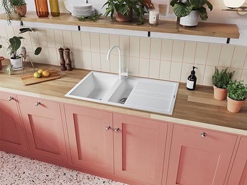 Rangemaster TOP1002AW/ Topaz 1000510 1.5B Arctic White INC.Waste Tap