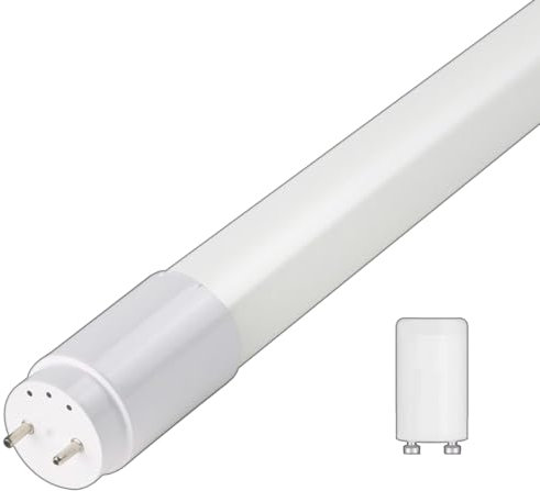 LEDBRITE LED T8 Tube, 6000K Daylight White, Replacement for T8 Fluorescent, Starter Included - Direct Mains or for use with Switch Start Fitting (4ft)