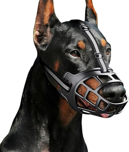 NALEINING Maulkorb für Hunde, Anti-Kauen und Anti-Bellen, verstellbar, professioneller Maulkorb für Hunde vieler Altersgruppen (Nr. 4, Schwarz1)