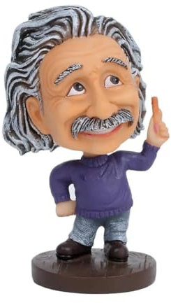KGADRX Skulpturen und Figuren, Einstein, Kunstharz, Kunsthandwerk, Promi-Shake-Head-Puppe, Autodekoration, Einstein, niedliche Cartoon-Heimdekoration