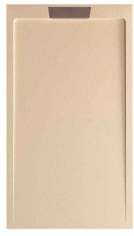 SOULBATH Plato de Ducha - Resina - Textura Liso/Piedra - Antideslizante - Color Crema - 180x80- Extraplano 3cm - Resistente Gel Coat - Incluye Válvula desagüe y Rejilla. Diseño Elegante.