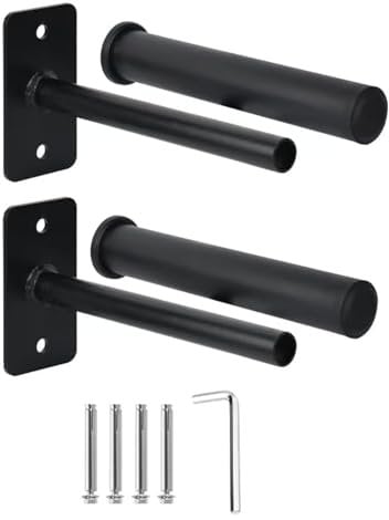 EVERYMATE Weight Plate Holder, Wall Mounted Weight Rack for 1 and 2 Olympic Weight Plates, 2 Pack Home Gym Storage with 4pcs Steel Expansion Bolts, Weight Storage Racks