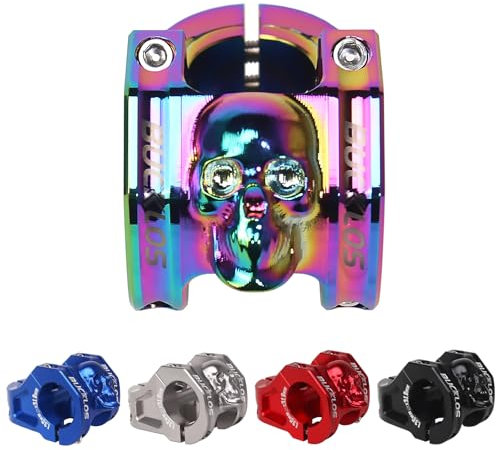 BUCKLOS Skull 31,8 mm MTB-Vorbau, 35 mm, Mountainbike-Lenker, kurze Vorbauten, 1 1/8 Zoll, ultraleicht, hohl, CNC-Aluminiumlegierung, Riser, Fahrradvorbau für AM, XC, BMX, E-Bike, Downhill, Trail,