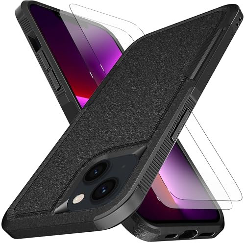 KaiMai for iPhone 13 Pro Max Case, [10 FT Military Grade Drop Protection] [Non-Slip] [2 pcs TPE HD Screen Protector] Heavy Duty Full-Body Shockproof Case for iPhone 13 Pro Max 6.7“-Black