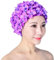 Simpatiche cuffie da nuoto, Cuffia da nuoto con fiori vintage Cappello da nuoto con petalo floreale, Cuffia da bagno retrò per capelli lunghi/corti, cappello da nuoto per vacanze al mare in piscina