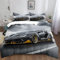 XCQHZYQ Bettwäsche 135x200 cm Sportwagen Grau Bettbezug Set für Kinder Jungen Mädchen, Weich Atmungsaktiv Baumwolle Polyester Rennen Auto Extreme Sport Betten Set mit Reißverschluss