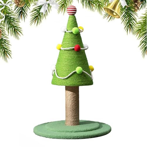 Poste Rascador para Gatos con Árbol De Navidad De 52 Cm, Torre para Gatos con Árbol De Navidad para Gatos, Lindo Rascador para Gatos con Marco Cubierto De Sisal, Rascador para Gatos con Bolitas