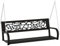 ULUYYUC Gartenhocker Bank Balkon Balkonbank Balkon Bank Kleiner Balkon - Hollywoodschaukel 125 cm Stahl und Kunststoff Schwarz für Parks Balkon Terrasse Garten