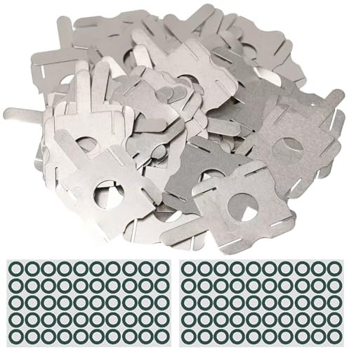 ZHUROUPU 100Pcs 4P DIY 0.15MM Nickel Plated Steel Strip (H type T type), Sheet Soldering Tabs for 18650 Lithium Battery Spot Welding, Battery Parallel Connection Welding, Battery Rings (4P Square)