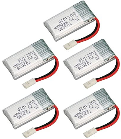 Batterie DE Drone, 5pcs 3,7 V 550mAh Accessoires DE Batterie UAV REMOTO Commande avec LA Batterie RC RC RC Batterie Drone Batterie Drone Remplacement pour X4 H107L H107D MJXRC F47 DFD