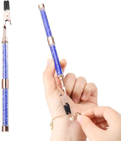 PATIKIL Ayudante Para Broche De Pulsera Azul/Dorado Rosa | Herramienta Para Ponerse Pulseras Con Punta De Cubierta De Goma, Equipo De Sujeción Rápido Para Collares Relojes Cremalleras