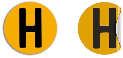 Distintivo Vehiculo Historico - Adhesivo Legal para Coches Históricos - Adhesivo Amarillo Reflectante H para Vehiculos Clasicos (Para Exterior, 6 cm)