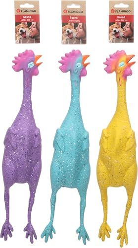 Flamingo Hundespielzeug – Freckles Huhn – Latex – mit Geräusch Größe L – 48,5 cm