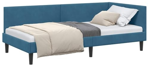 vidaXL Modern Design Engineered Wood Velvet Bedroom Bed Frame with Simple Adjustable Headboard