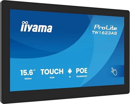 Iiyama Tw1623aS-B3p Monitor PC 39.6 cm [15.6] 1920 x 1080 pixels Full HD LED Touch Screen Nero (iiyama Tw1623aS-Bp Signage Display Interactive Flat pa