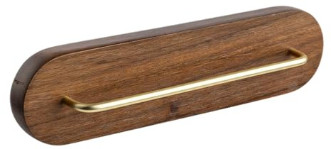 Kaffeefilter-Aufbewahrung, Holz + Metall, 14 x 3 cm, Wandhalterung, Kaffeefilterhalter, stark klebend, platzsparender Wand-Organizer, Kaffee-Organizer für Küche, Geschäft, Bäckerei, Wohnheim, Zuhause