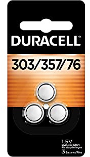 Duracell D303/357 Silver Oxide 3 Count, (Pack of 3) | Silver Oxide 357/303 battery with 1.5V power for watches, thermometers and calculators