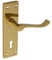 Forge 150mm Backplate Handle Lock with Victorian Scroll Brass Finish