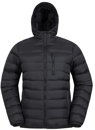 Mountain Warehouse Link Mens Padded Puffer Jacket | Lightweight & Water Resistant Hooded Coat, Tested to -30C, Microfibre Insulated to keep Warm & Comfy, For Winter, Walking