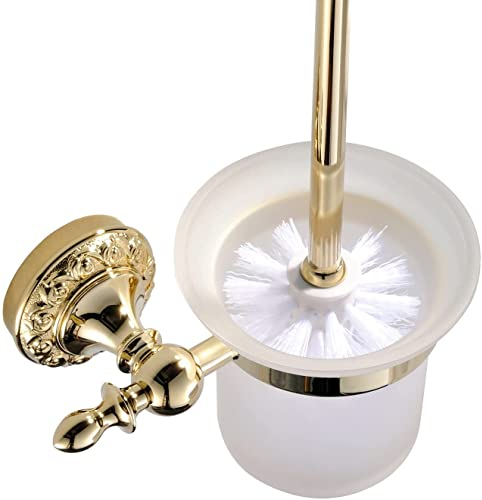Weare Home Wandmontage Badzubehör Modern Ti-PVD Finish Messing Material Farbe Gold WC-Bürstenhalter und WC-Bürste Badzimmer Accessories
