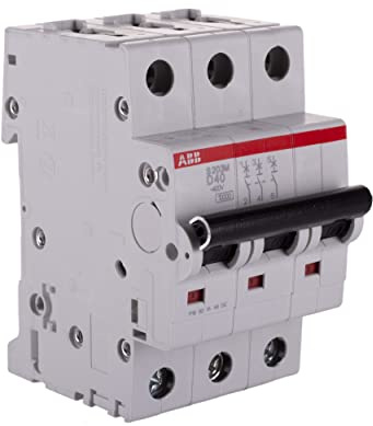 ABB Protecta Plus S203M-D40 Miniature Circuit Breaker • 3 Pole • 40A Type D • 400V AC / 125V DC • 10kA Breaking Capacity • DIN Rail Mount • System pro M Compact • Industrial MCB • 2CDS273001R0401
