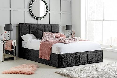 Birlea Hannover Ottoman Storage Bed Crushed Velvet - Black, Kingsize