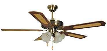 Agitatore/Ventilatore da soffitto con 5 pale in legno noce scuro 4 lampade Vinco - 70900