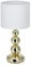 Relaxdays, weiß Tischlampe Gold, runder Lampenschirm, originelles Design, E27, Nachttischlampe, HxD: 50 x 25 cm, Kugeln, 10024789, Weiß/Gold, Tischlampe Kugeln Gold