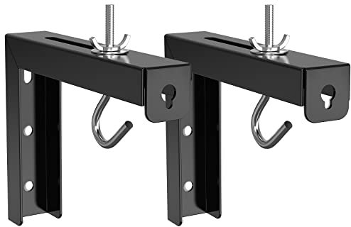WALI Soporte Universal para proyector con Soporte en L para Colgar en Pared, extensión Ajustable de 6 con Gancho Manual, Espectro colocación de Pantalla de hasta 66lbs/30kg (PSM001-B), Negro