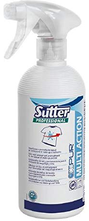 SUTTER MULTI ACTION Professioneller Fleckenentferner und Vorbehandlung für Spray-Textilien zur Entfernung von schwierigen Flecken (Kosmetik, Lippenstift, Tinte) – 500 ml Flasche