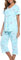 ENJOYNIGHT Pyjama court, pour femme, doté de deux pièces : haut à manches courtes et pantalon 3/4 long, de taille S à 3XL, Flying, M