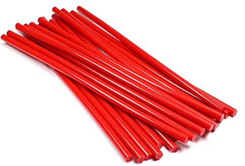 Othmro 20 bastoncini di colla a caldo, 24,9 cm di lunghezza, 0,7 cm di diametro, bastoncini di ricarica per pistola a caldo, colla adesiva a caldo, per tutti gli usi a doppia temperatura (rosso)