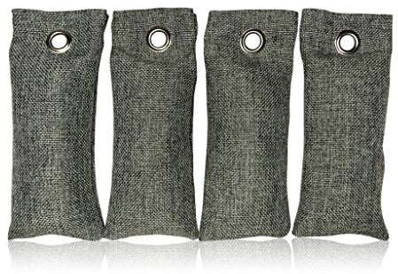 Bambus Lufterfrischer mit Aktivkohle - Luftreiniger Geruchsentferner für Schuhe (4x75g) + ein gepflanzter Baum