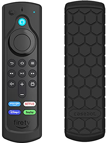 CaseBot Custodia Telecomando Compatibile con Fire TV Stick HD/4K Select/4K Plus (2ª generazione)/Fire TV Stick (3ª generazione), Cover in Silicone per Telecomando vocale Alexa, Nero