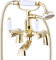 ENKI, Downton, BT0608 Bath Shower Mixer Tap with White Ceramic Levers English Gold