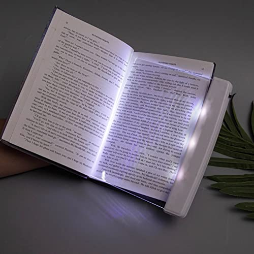 HEZHU Kreative LED-Buch-Licht-Lese Nacht Flache Platten-Auto-Spielraum-Panel Lampe mit Abnehmbarem Seitenclip (Weiß)
