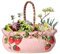 Sizikato Steingut-Porzellan-Blumentopf, Pflanzkübel, Blumenkasten mit Griff, 18 cm, Sukkulenten-Übertopf, rote Erdbeerprägung